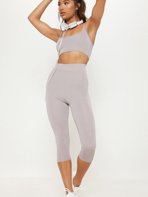 Grey Basic 3/4 Gym Legging