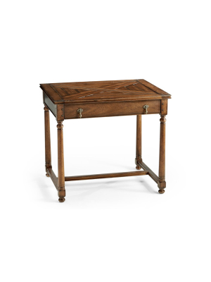 Rectangular Parquet Side Table With Drawer