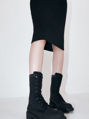 Low Heel Rubberized Ankle Boots