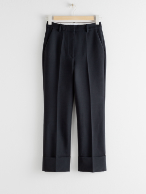 Tailored Cuffed Hem Trousers