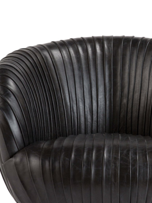 Beretta Leather Chair In Modern Black