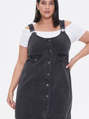 Plus Size Denim Overall Dress