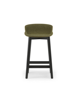 Hyg Counter Stool: Wood Base + Front Upholstered