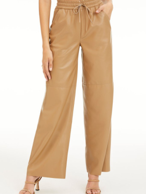 Leather Wide Leg | Warm Carmel003