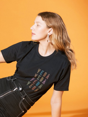 Veda Rainbow Logo Tee Black