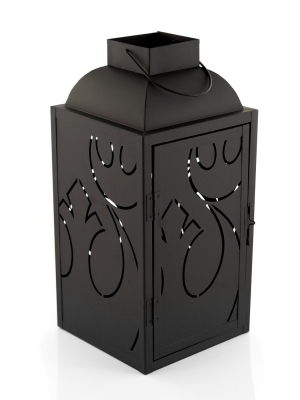 Seven20 Star Wars Black Stamped Lantern | Rebel Insignia Pattern | 14 Inches Tall