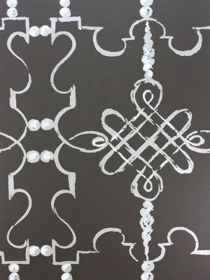 Portavo Wallpaper In Black And Gray From The Les Rêves Collection By Nina Campbell