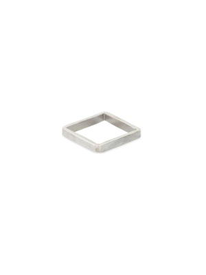 3mm Wide Silver Square Ring