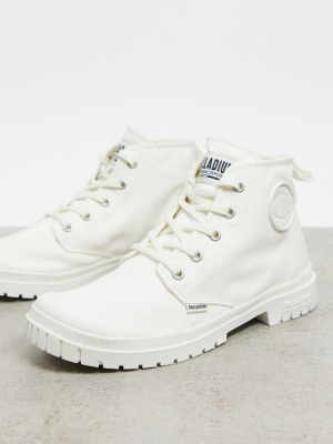 Palladium Pampa High Canvas Boots In White