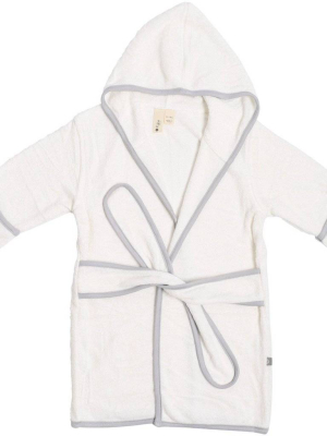 Toddler Bath Robe In Cloud With Storm Trim