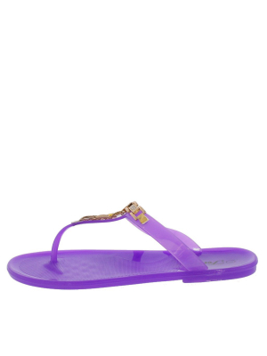 Jelly67 Purple Rhinestone Chain Jelly Sandal