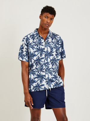 Classic Fit Palm Tree Camp Shirt