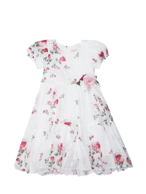 Monnalisa Floral Print Flared Dress