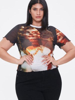 Plus Size Mesh Marilyn Monroe Tee