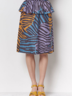 Sasha Peplum Skirt - Zebra