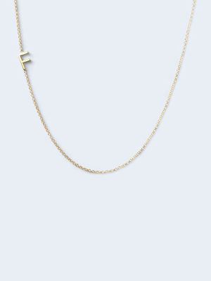 "f" Alphabet Letter Necklace In Yellow Gold