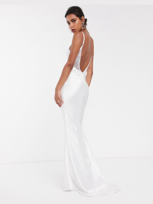 Asos Edition Satin Cami Wedding Dress With Train