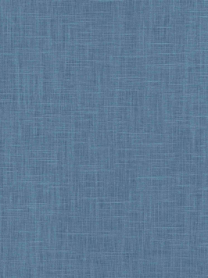 Indie Linen Embossed Vinyl Wallpaper In Hale Blue From The Boho Rhapsody Collection By Seabrook Wallcoverings