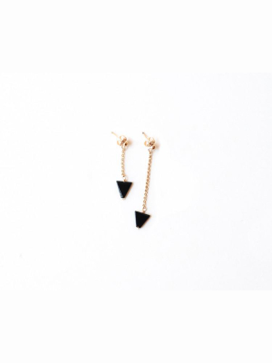 Cyndi Onyx Triangle Studs Design By Agapantha