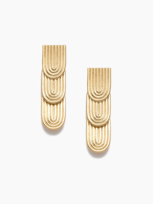 Curved Watercress Earrings - Gold