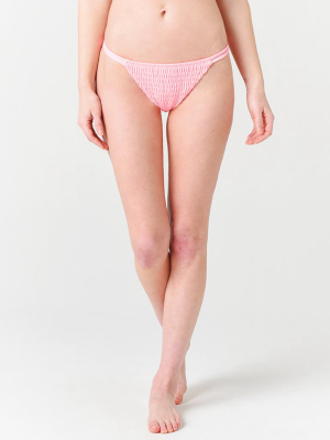 Tori Praver Women's Mickey Smocked Cheeky Bikini Bottom