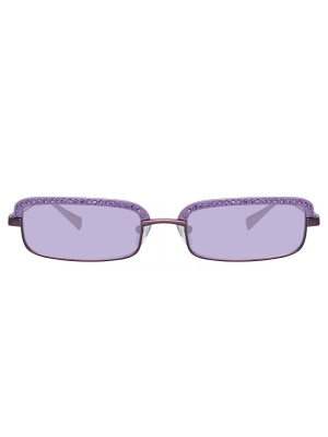 The Attico Dana Rectangular Sunglasses In Purple