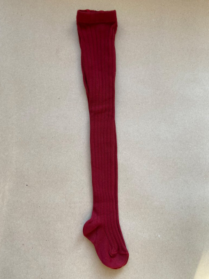 Cóndor Ribbed Stockings Dark Red