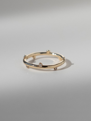 Half Dasher Ring With Diamonds