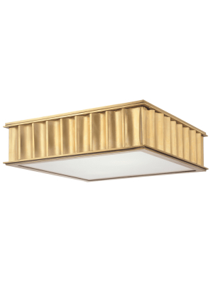 Middlebury 3 Light Flush Mount Aged Brass