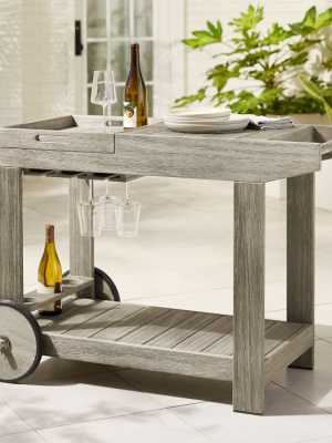 Portside Outdoor Bar Cart - Weathered Gray