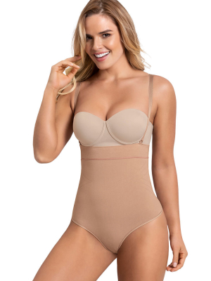 Leonisa Shapewear Invisible Thong Bodysuit Shaper