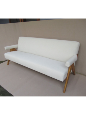 Mid Century Jeanneret Upholstered Sofa