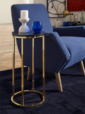 Ellias Round Side Table Black/gold - Finch