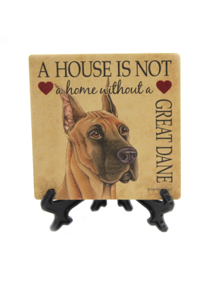 Animal 4.0" Great Dane - House Stone Coaster Easel Sjt Enterprises - Coasters