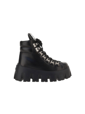 Miu Miu Oversized Sole Lace-up Boots