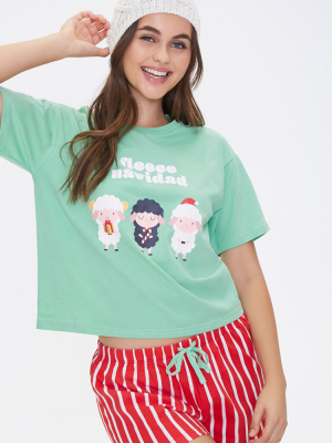 Fleece Navidad Graphic Pj Set