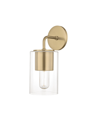 Lula 1 Light Wall Sconce - Aged Brass