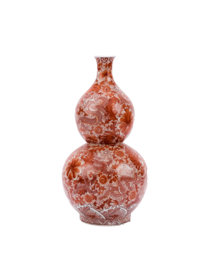 Orange Dragon Gourd Vase