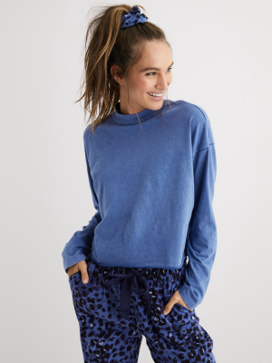 Aerie Long Sleeve Mockneck Cropped T-shirt