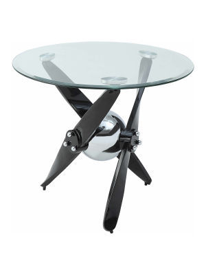 Hagelin End Table Clear Glass Black/chrome - Acme Furniture