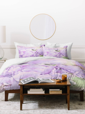 Lisa Argyropoulos Lavender Peonies Lightweight Duvet Cover - Deny Designs®