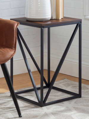 16" Modern Geometric Square Side Table - Saracina Home