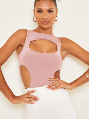 Mink Slinky Front Cut Out Racer Bodysuit