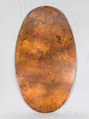 Hammered Copper Oval Tabletop - Natural W/ Spots