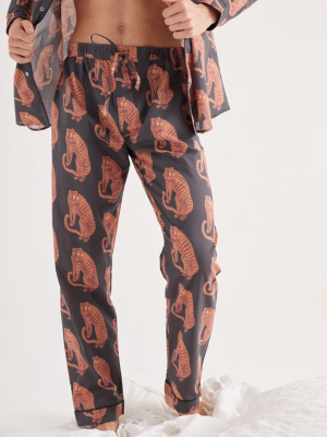 Men’s Pyjama Trousers Sansindo Tiger Print Black/orange