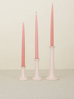 Blush Simple Wood Candle Holder