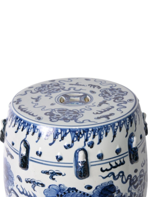 Lion Motif Garden Stool