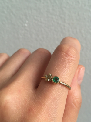 Emerald Leaf Ring