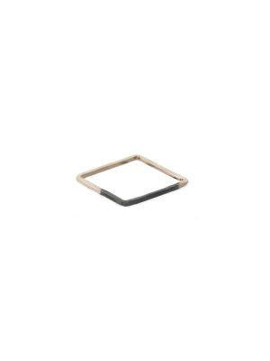 Thin Black & Rose Gold Square Ring