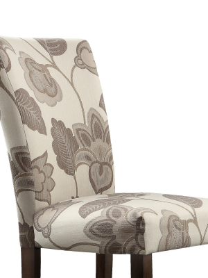 Set Of 2 Quinby Parson Floral Dining Chair Wood Gray - Inspire Q